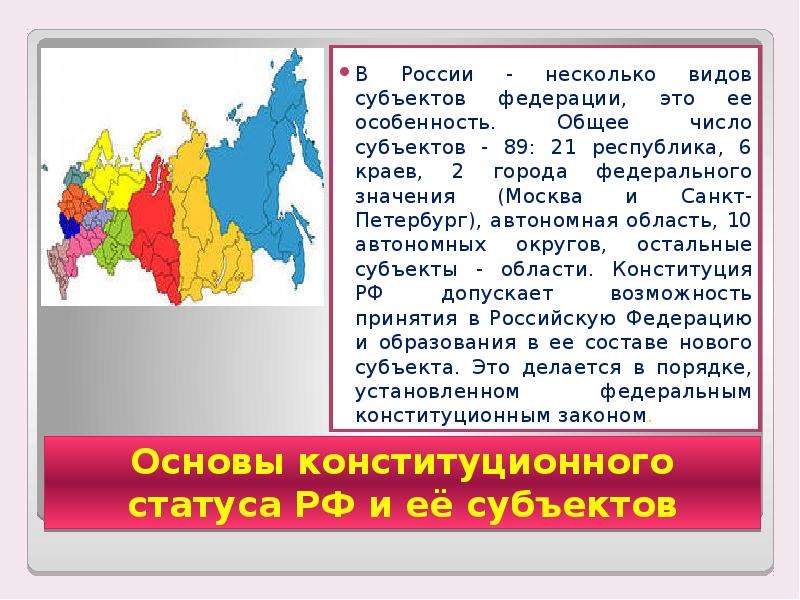 Презентация федеративное устройство рф 10 класс право