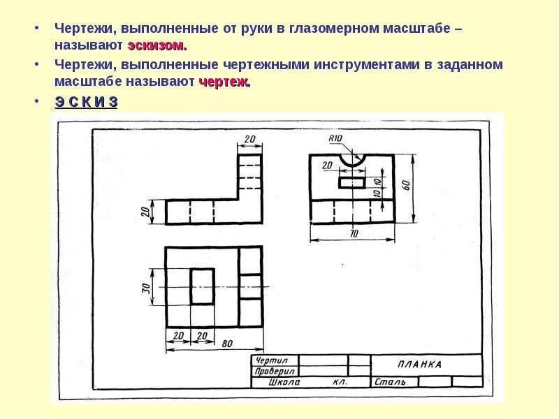 Чертеж временного характера выполняемый без чертежных инструментов