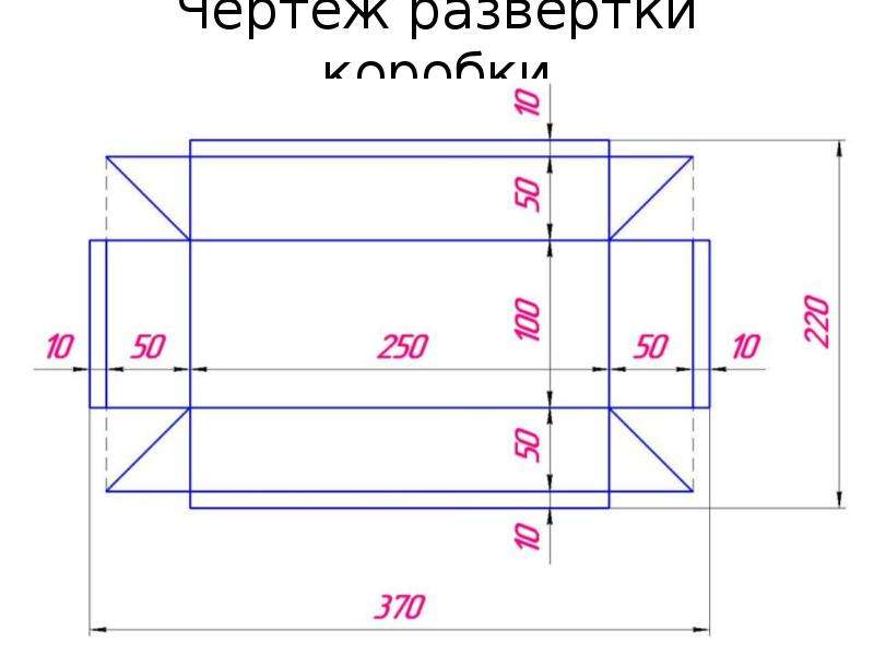 Чертеж коробки из металла