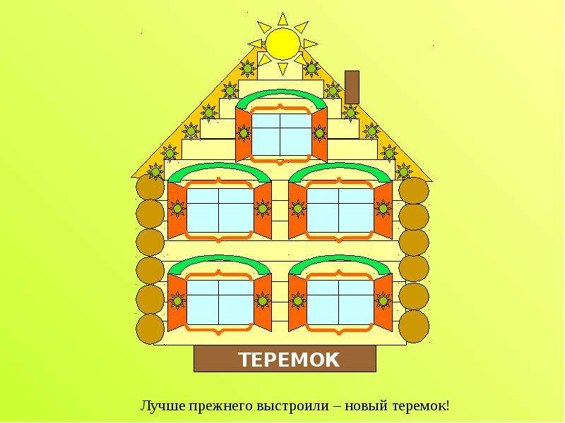 Теремок с окошками картинка для детей