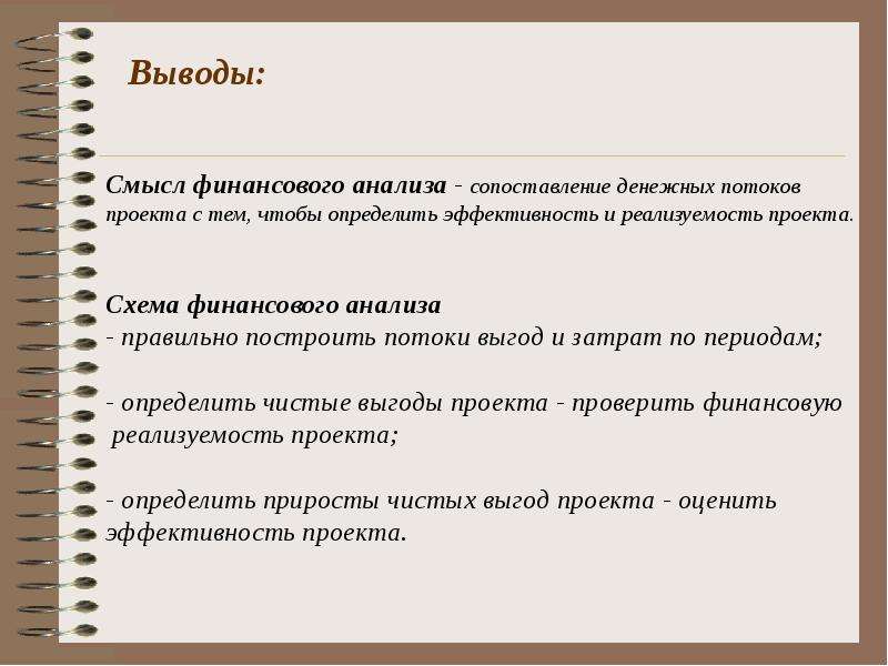 Проектный анализ и финансовая реализуемость проекта