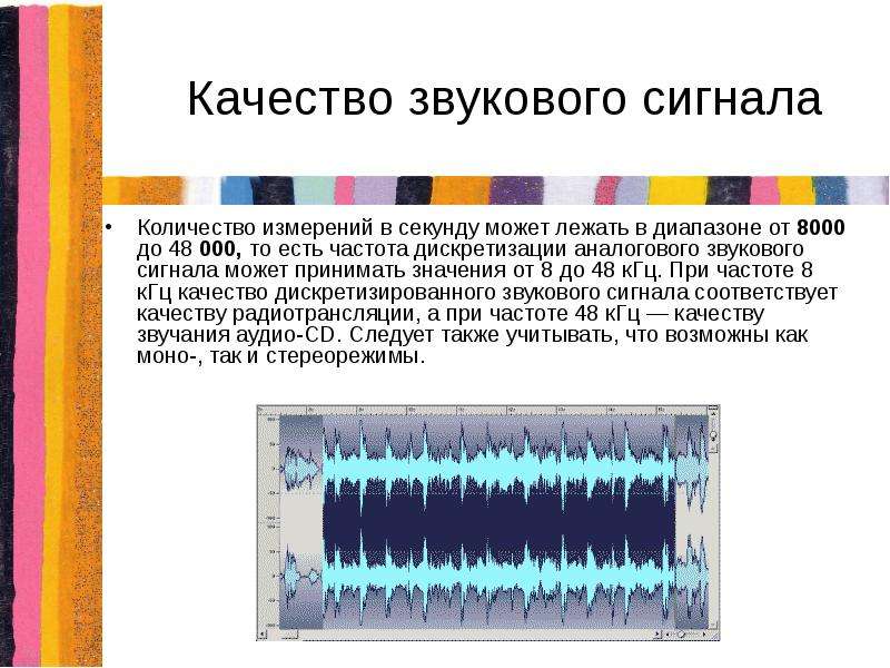 Звуковая карта реализует 8 битовое кодирование аналогового звукового сигнала сколько