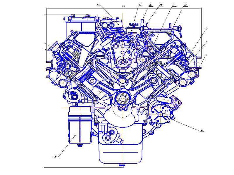 Двигатель камаз чертеж