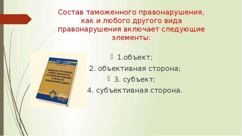 Административные правонарушения в области таможенного дела презентация