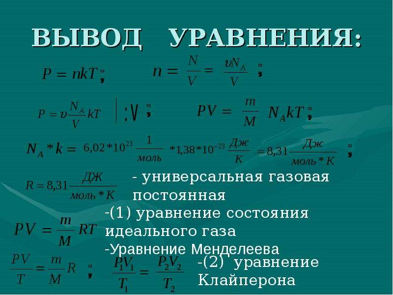 Газовая постоянная презентация