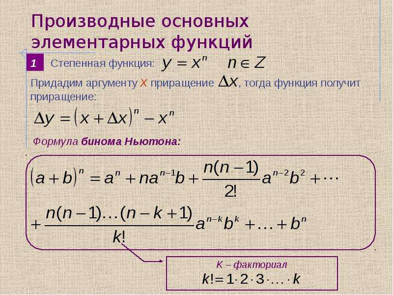 Производные элементарных функций. 9 Производные основных элементарных функций. 4. Производные основных элементарных функций. Производная производные основных элементарных функций. Производные производные основных элементарных функций.