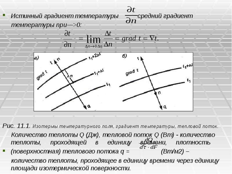 Направление вектора градиента температуры на рисунке обозначено цифрой