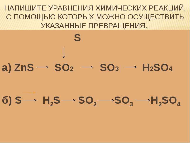 Задана следующая схема превращений веществ so2