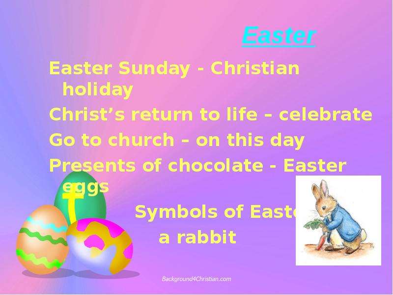Easter Easter Sunday - Christian holiday Christ’s return to life – celebrate Go to church – on this