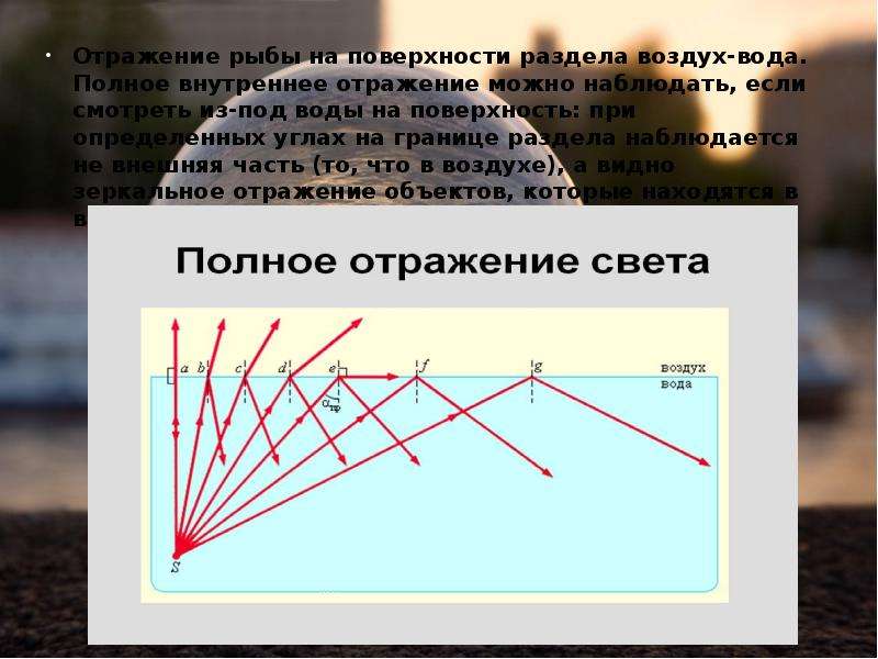 Полное отражение света презентация 11 класс