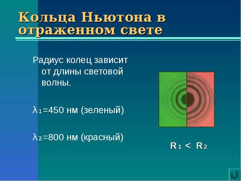 Кольца ньютона в отраженном свете