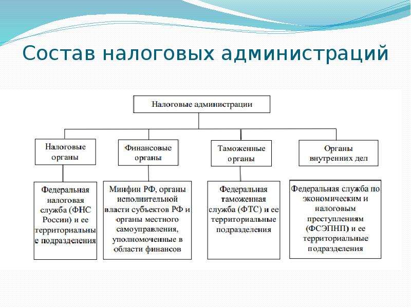 Организация налоговых органов. Состав и структура налоговых органов РФ, их задачи и функции. Структура системы органов государственной налоговой службы РФ. Структура органов налогового администрирования. Функции налогового администрирования РФ схема.