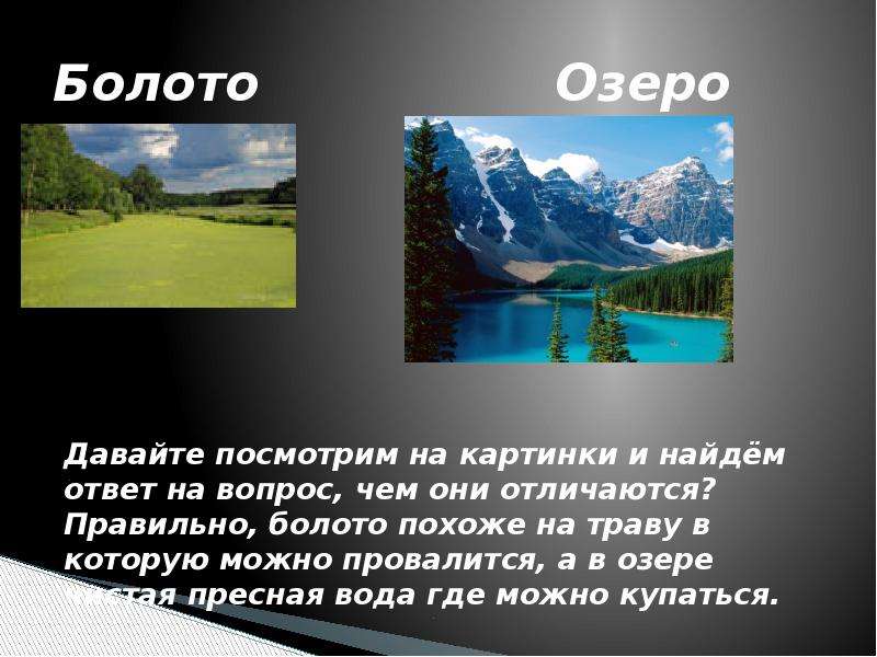 Озера и болота 6 класс презентация полярная звезда