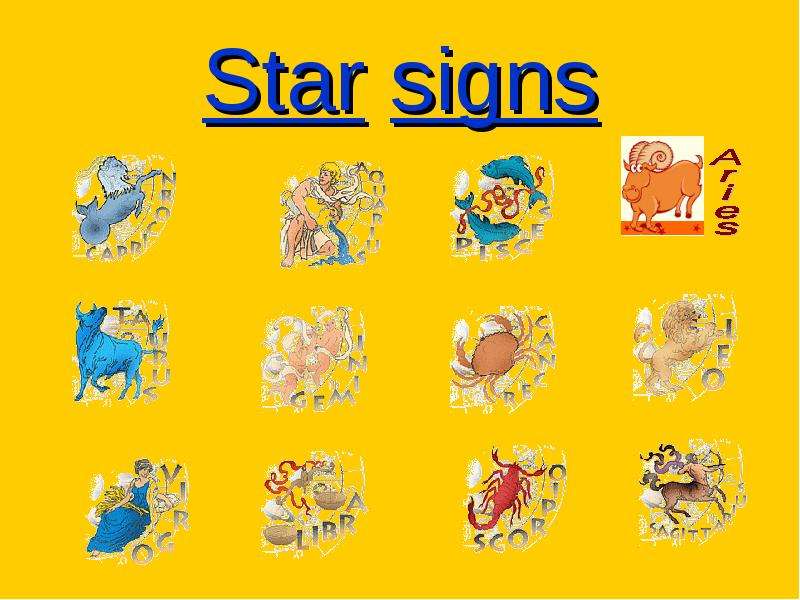 Star signs. Starsign.