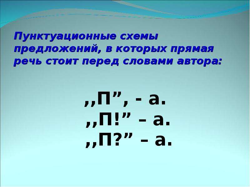 Схемы прямой речи в русском 8 класс