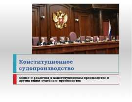 Конституционное судопроизводство Общее и различия в конституционном производстве и других видах судебного производства