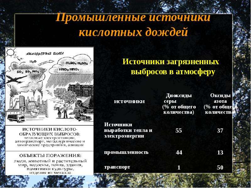 Презентация на тему кислотные дожди 9 класс по химии