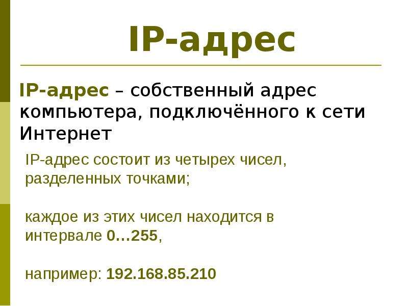 Адресация в интернете презентация