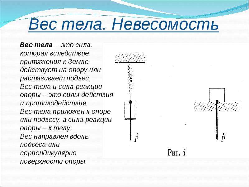 Презентация по теме вес тела 7 класс физика