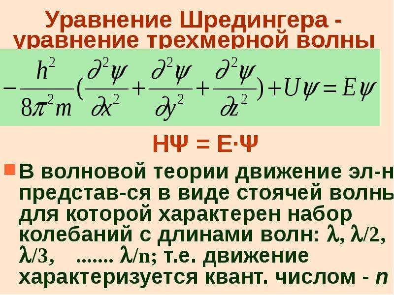 Уравнение шредингера картинка