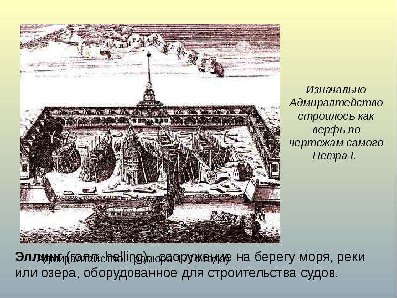 Как строились города 4 класс 21 век. Адмиралтейская крепость в Санкт-Петербурге при Петре 1. Адмиралтейство при Петре 1. Адмиралтейство при Петре Великом с Гравюры 1716 года.