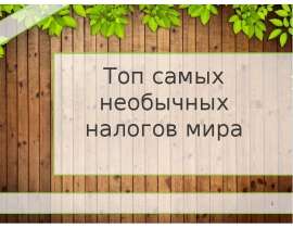 Презентация Самые необычные налоги мира