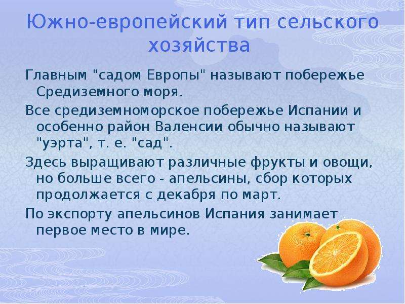 Тип сельского. Южноевропейский Тип сельского хозяйства. Южно Европейский Тип хозяйства. Сельское хозяйство средиземноморского типа. Хозяйство Южной Европы.