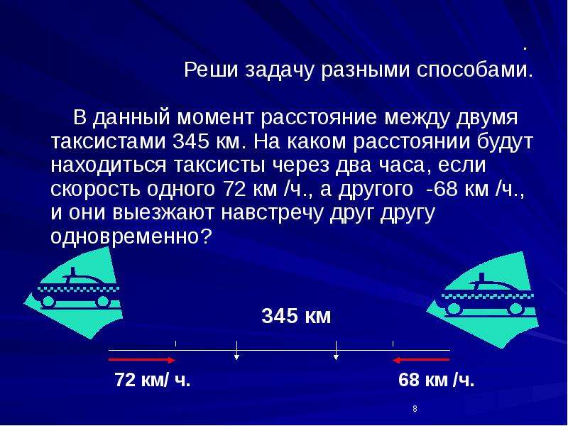 Задачи на движение презентация