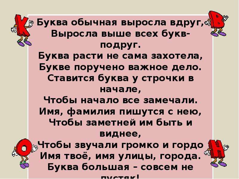 Заглавная буква в именах собственных 1 класс школа россии презентация русский язык