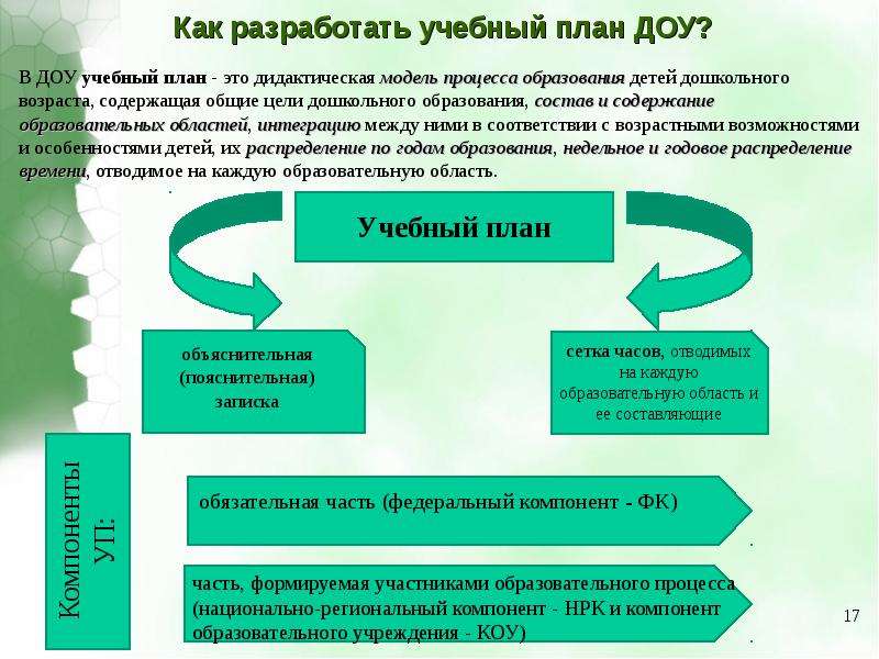 Учебный план программы дополнительного образования в доу