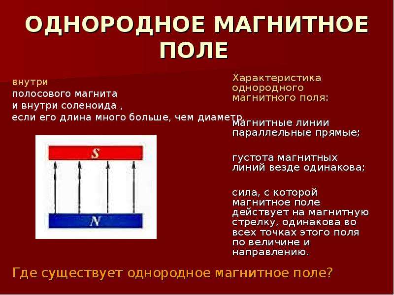 Движение однородного магнитного поля. Линии однородного магнитного поля. Однородное магнитное поле. Примеры однородного магнитного поля. Магнитные линии однородного магнитного поля.