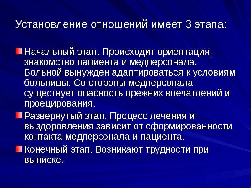 Шаги отношении. Этапы установления отношений между медсестрой и пациентом. Установление взаимоотношений этапы. Этапы установления отношений между сестрой и пациентом. Стадии установления доверительных отношений.