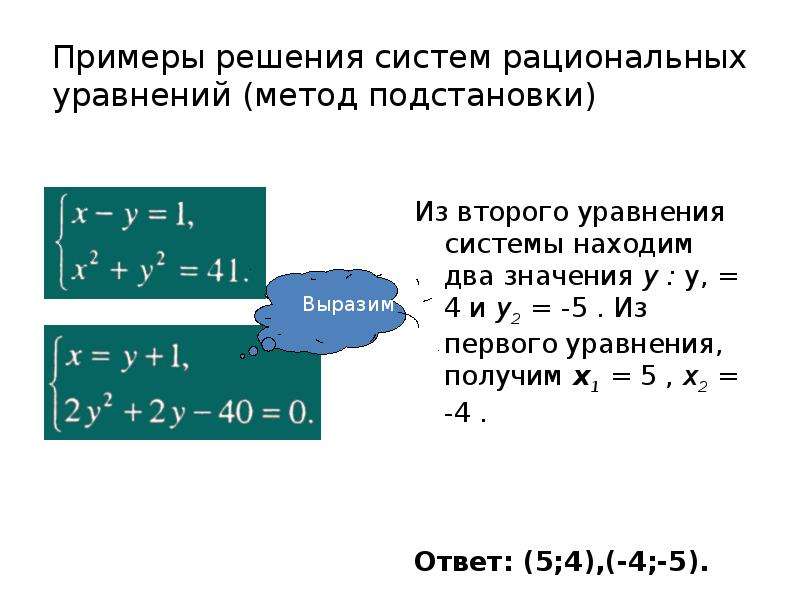 Презентация способ подстановки 7 класс никольский