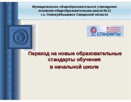 Переход на новые образовательные стандарты обучения в начальной школе