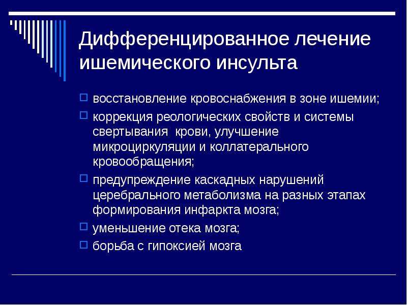 Лечение ишемического инсульта. Дифференциальная терапия ишемического инсульта. Дифференциальное лечение инсультов. Дифференциальная терапия при ишемическом инсульте. Дифференцированная терапия ишемического инсульта.