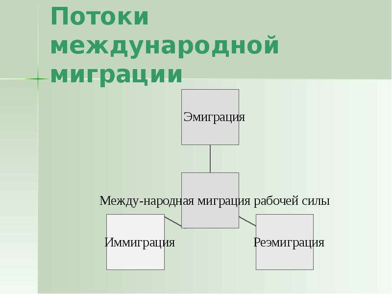 Заполните пропуски в схеме миграции населения