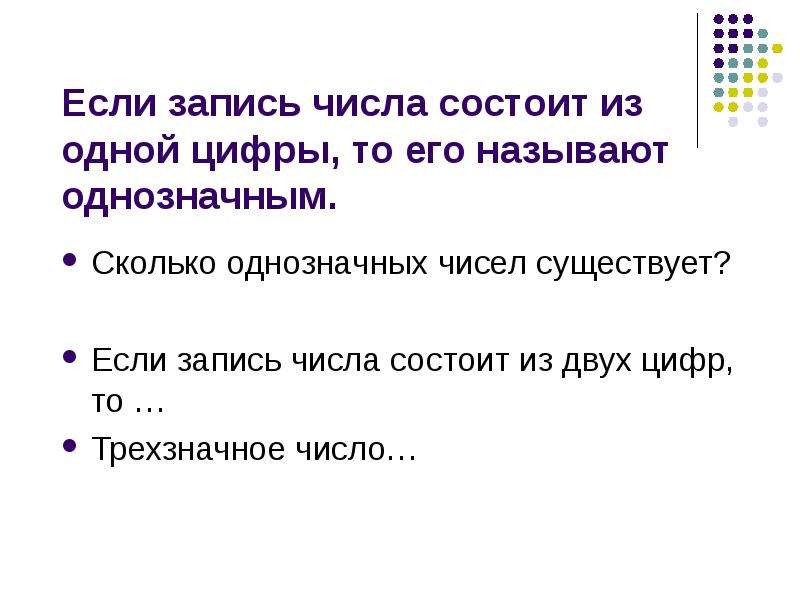 Запиши число состоящее. Сколько однозначных чисел. Слова состоящие из цифр. Назови число состоящее из. Однозначное число состоит из.