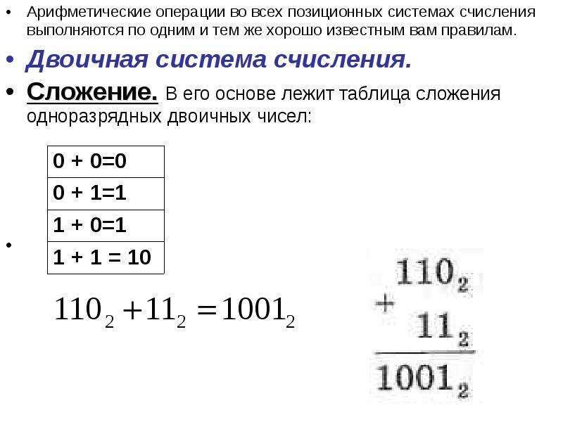 Арифметические операции в системах. Арифметические операции в позиционных системах счисления 8 класс. Арифметические операции в позиционных системах счисления сложение. Сложение в позиционных системах счисления 5. Двоичная арифметика арифметические операции во всех системах.