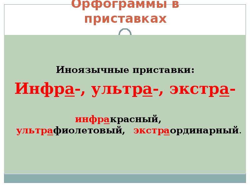 Гласные в приставках. Русские и иноязычные приставки. Приставки ультра Экстра. Иноязычная приставка ультра. Слова с приставкой Инфра.