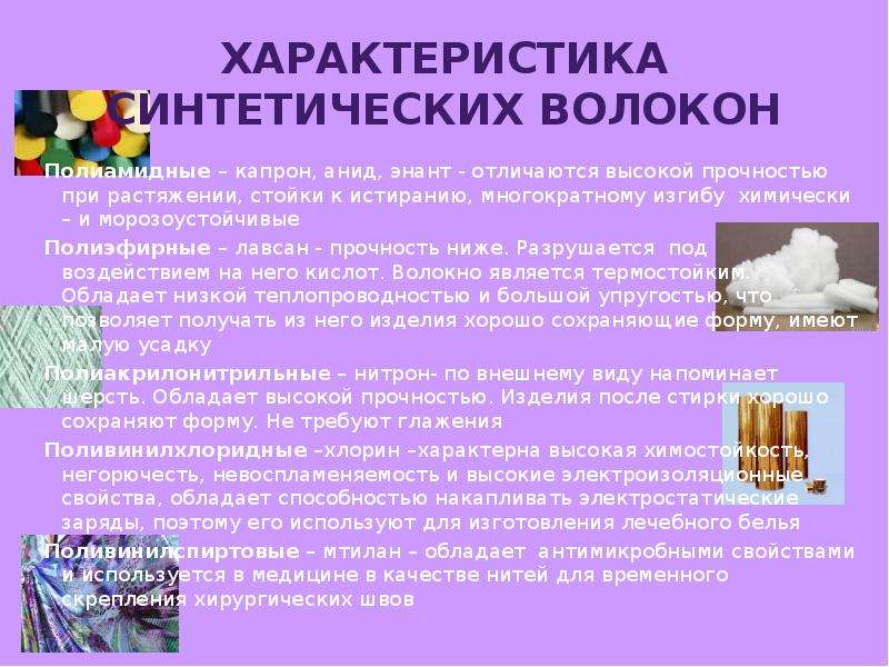 Искусственные свойства. Капрон характеристика волокна. Синтетические волокна Лавсан капрон. Капрон Лавсан нитрон синтетические ткани. Полиамидные волокна анид.