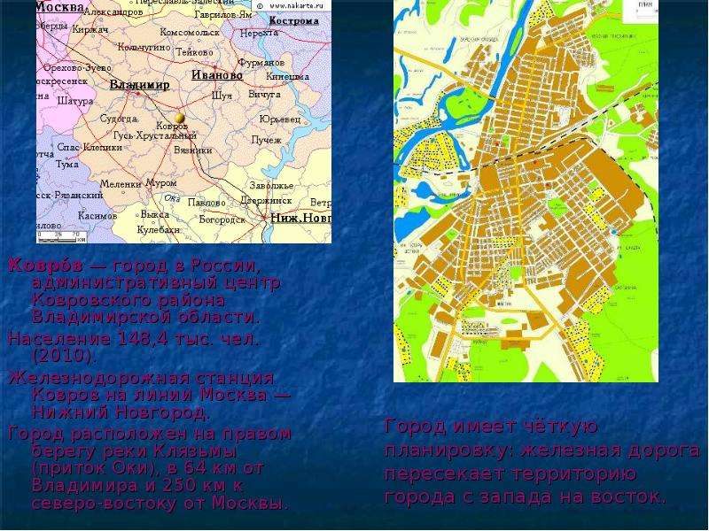 Карта города коврова владимирской области с улицами и номерами домов