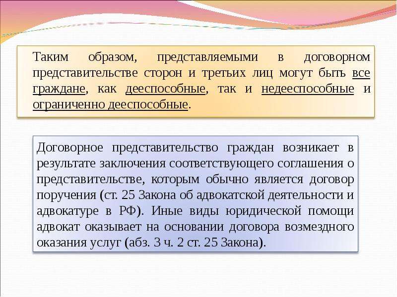 Коммерческое представительство. Законное представительство. Договорное представительство.