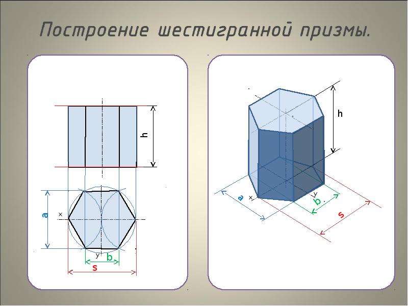 Шестиугольная призма чертеж призма