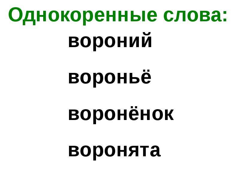 Проверочное слово к слову ворон