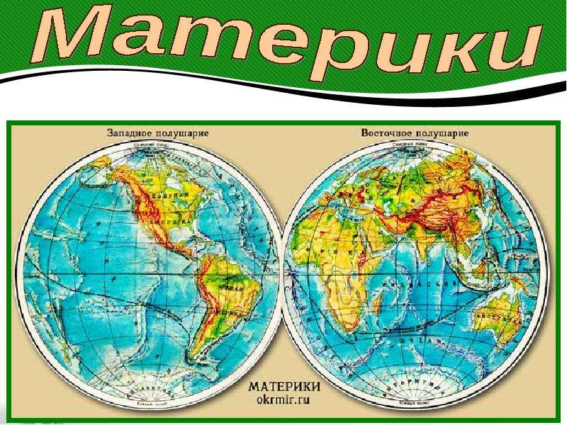 Карта мира с материками и океанами для начальной школы