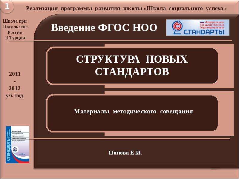 Ноо школа. Введение новых стандартов школы. Социальная структура начального образования.