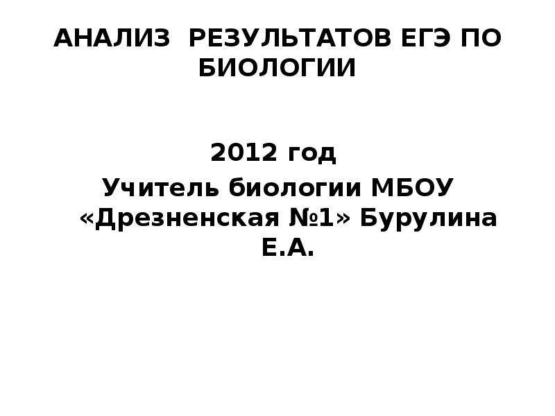 Анализ егэ по физике. ЕГЭ 2012 по биологии. Анализ ЕГЭ биология выводы.