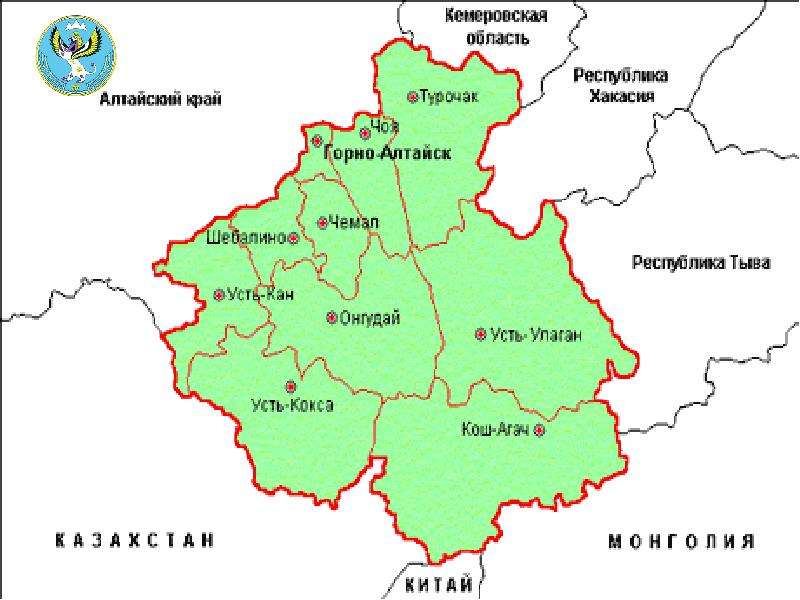 Карта республики алтай подробная со всеми городами и селами