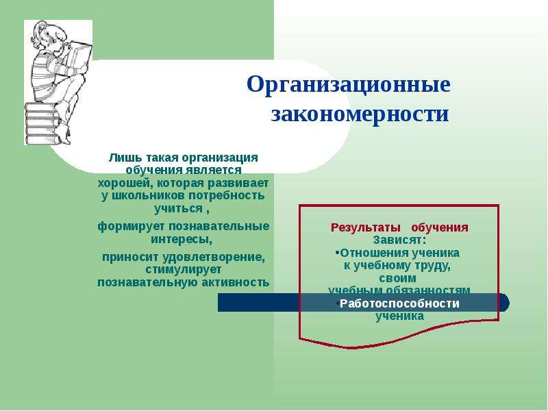 Можно ли учащихся. Организационные закономерности обучения. Организационные закономерности. Закономерности организационной культуры являются.