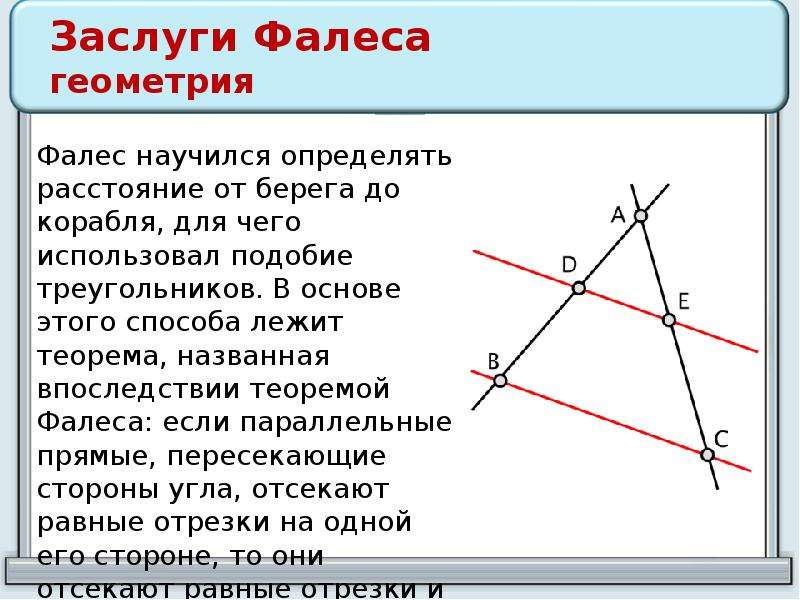 Теорема фалеса рисунок